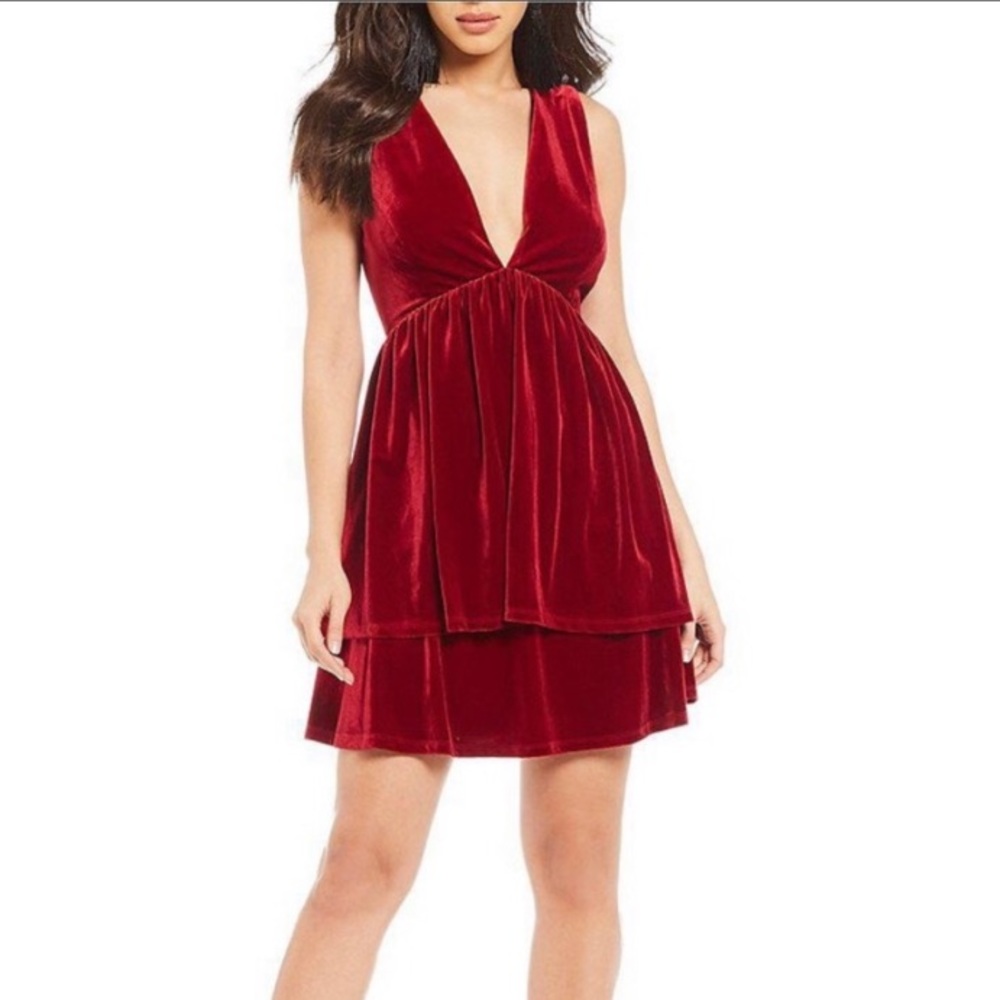 Gianni Bini red velvet dress. Size 2